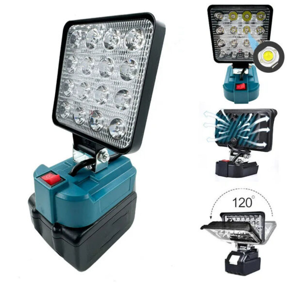 fa3d85cd4225cee2 4 inch Cordless LED Work Light For Makita 14.4V-18V Li-ion Battery Lantern Outdoor Flashlight Camping Lamp Emergency Lighting
