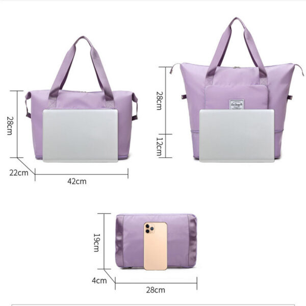 1PC Foldable Large Capacity Short Distance Travel Dry and Wet Separation Fiess Handbag Lage Bag