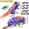 New product folding dinosaur Transporter Car Toys compeve game roll to eat & store die-cast cars（Come with2 Metal Cars）