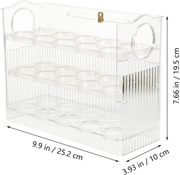 fa4c9e8f4e853496 Kitchen Large Capacity Fridge Storage Box - Portable Multi-Layer Tray Organizer, Convenient Opening/Closing Egg Holder