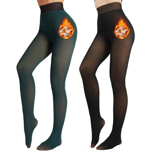 fa51df39658cc0e2 X-CHENG Fleece Lined Women - Fake Translucent Warm Pantyhose Leggings Sheer Thick Tights for Winter