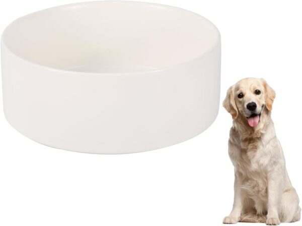 fa5a26f998ec0d11 Cat Food Water Bowl Set - Raised Cat Bowls with Non Slip Stand - Elevated Puppy Bowls for Small Dogs - Double Ceramic Cat Feeding Bowls with Splash Proof Guard - Tall Cat Dishes - 2 x 480 ML - 16.2 OZ