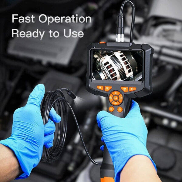 Industrial Endoscope 4.3inch IPS Screen IP67 Waterproof HD1080P 8mm Lens Pipe Sewer Inspection Camera Borescope For Car