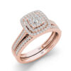 fa71fa5691818fbc 2pcs Engagement Rings for Women Original Sterling Sier Ring Set 14k Gold Plated Bridal 2Ct Round Cut Lab Diamond Jewelry