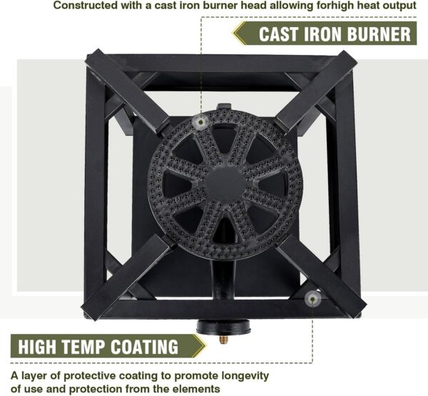 faa25db9b95a83dd 260,000 BTU Outdoor Propane Gas Stove with 0-30 PSI Adjustable Regulator and Steel-Braided Hose for Outdoor Home Cooking and Turkey Frying