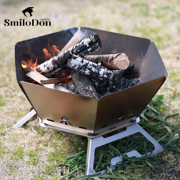 faa860dde363141c SmiloDon Camping Brazier Folding Bonfire Portable Firewood Campfire Furnace Outdoor Fire Wood Stove Burner Heater