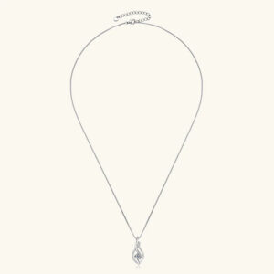 fab38bcea789bca6 EWYA 2023 Trendy D Color 0.43cttw 4mm Full Moissanite Pendant Necklace for Women Girls S Sier Diamond Neck Chain Necklaces