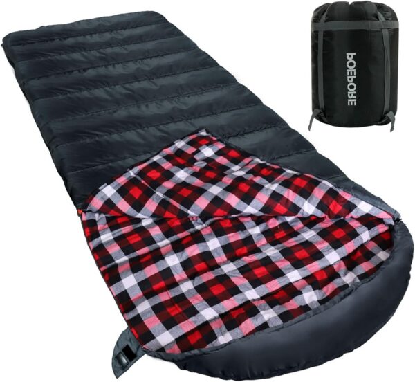 fab82e4aad0a7a36 Poepore Schlafsack Outdoor Winter für Erwachsene Extra Breit 3-4 Jahreszeiten XXL Schlafsäcke Warmer Baumwolle Flanell Deckenschlafsack beim Camping Wandern Abenteuern 230 * 100CM