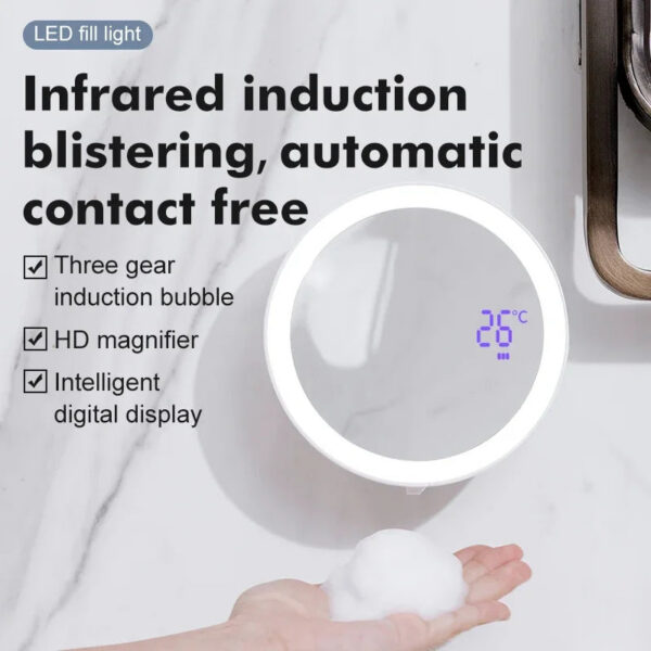 fab966d02dd4d469 Xiaomi New Smart Beauty Mirror Foam Soap Dispenser Wall Mounted Infrared Induction Automatic Hand Sanitizer hine USB Charging