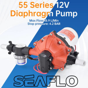 fabea5b1ffaa5828 SEAFLO 55 Series Diaphragm Water Pump 5.0GPM 60PSI 12 Volts Electric Yacht Boat Marine RV Caravan High Pressure Supply 5 Chamber