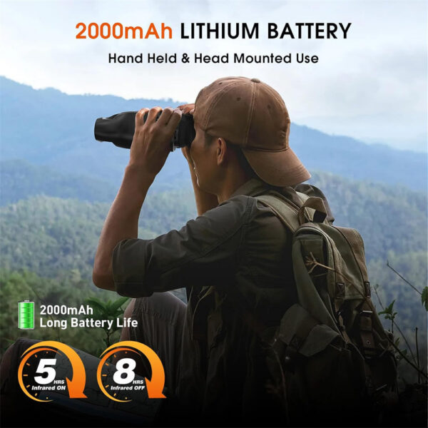 fabf061966353152 HD Screen Binoculars 5X Digital Zoom Head Mount Goggles for Outdoor Hunting Telescope Infrared Night Vision Device
