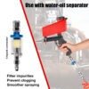 90psi Adjustable Pneumatic Sandblasting Gun, 2.1lbs Portable Home Sandblasting Machine, Cordless Gravity Small Handheld Air Tool