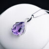 fad25f23364e95e4 Buyee Sterling Sier Amethyst Pendant Light Blue Stone Necklace for Woman Classic Family Party Fine Jewelry Chain
