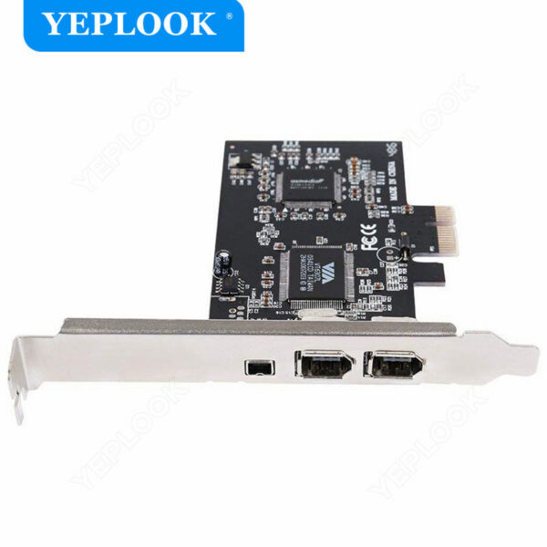 PCIe x1 DV Camera Audio HD Video Capture IEEE Firewire 1394 3x 6Pin+1x Adapter Card with 6Pin to 4Pin Cable 800Mbps