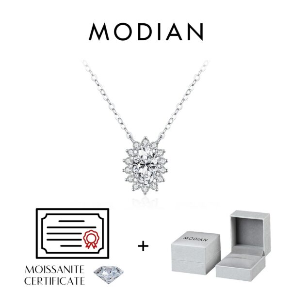 fadd70be47eb3c86 MODIAN 6 Styles D Color Geometric Moissanite Necklaces 925 Sterling Silver Dazzling Pendant Necklace For Women Fine Jewelry