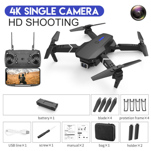 KBDFA 2023 New E88 Pro WIFI FPV Drone Wide Angle HD 4K 1080P Camera Height Hold RC Foldable Quadcopter Dron Helicopter Toys Gift