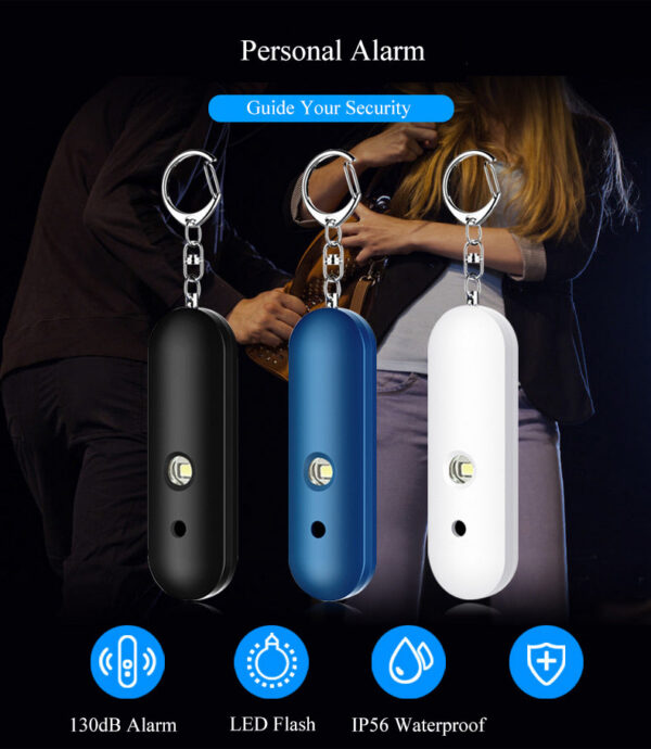 fae6ae495e631c4b Simple IP56 Waterproof Mini Personal Pull Pin Self-Defense Emergency Security Alarm 130dB Sound