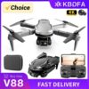 KBDFA V88 WIFI FPV Drone With Wide Angle HD 4K 1080P Camera Height Hold Foldable Quadcopter RC Helicopters Drones Kids Toys Gift