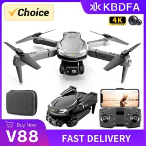 KBDFA V88 WIFI FPV Drone With Wide Angle HD 4K 1080P Camera Height Hold Foldable Quadcopter RC Helicopters Drones Kids Toys Gift