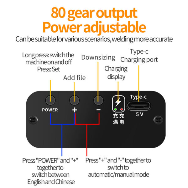80 Gears Welder Adjustable Portable Handheld Digital Display Mini Spot Welding hine Automatic Trigger for 18650 Battery