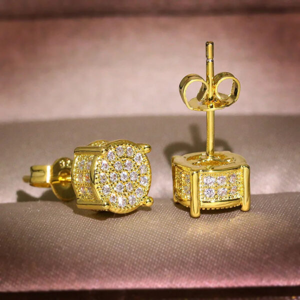 fb2f4c40fbce8628 Hiphop Micro pave Lab Diamond Stud Earring Real 925 Sterling Silver Party Wedding Earrings for Women men Anniversary Jewelry