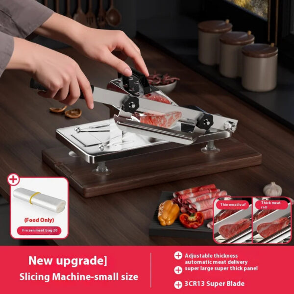 fb3351743ea355da GIANXI Mutton Roll Slicer Machine Stainless Steel Meat Slicer Beef Thin Slice Frozen Meat Household Barbecue Hot Pot Cooking