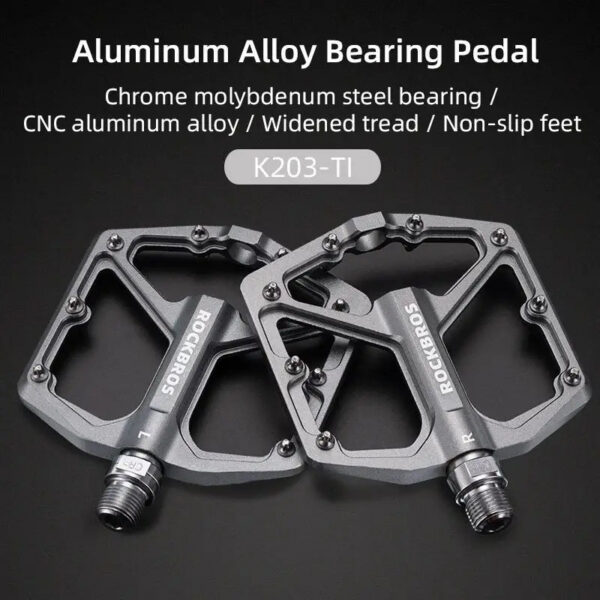 fb37cafc91c6bd39 ROCKBROS Bike Pedals Aluminum Alloy Anti-slip Bicycle Pedals Ultralight Sealed Bearing One-piece MTB Road Mountain Cycling Pedal