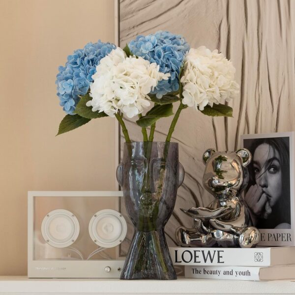 fb39aaa3a8cb3251 3PCS 22 inch Lifelike Artificial Hydrangea Large Real Touch Flowers Artificial Flowers Dry Flowers Outdoor Wedding Christmas Office Family Party Living Room Table Decoration (White)