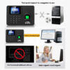 Fingerprint Attendance Biometric Machine System Employee Keypad Electric Time Clock Recorder USB Data Manage