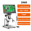 7 Inch 1080P LCD Digital Microscope 50X-1200X Soldering Electronics Microscopes With LED Lights Support PC Computer