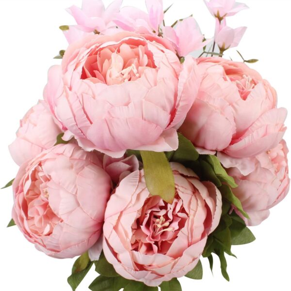 fb5b27fb7ec1f682 Duovlo Springs Flowers Artificial Silk Peony Bouquets Wedding Home Decoration,Pack of 1 (Spring Red)