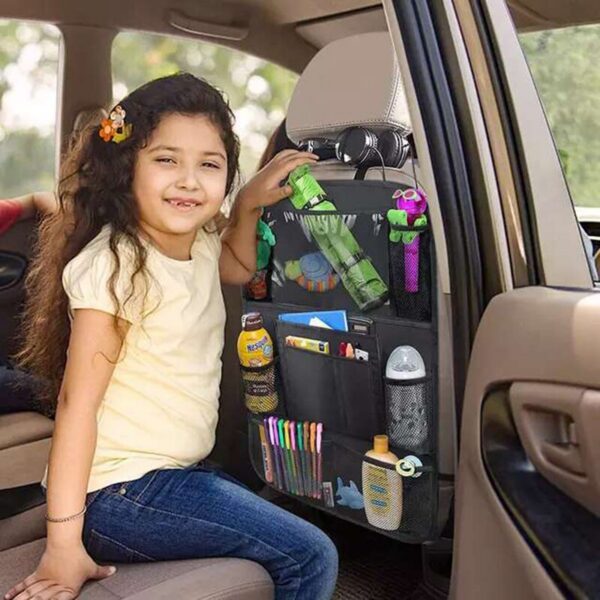 Seat Organizer Multifunctional Oxford Fabric Car Back Multi Pocket Storage Bag with Tablet Holder Protector for Kids