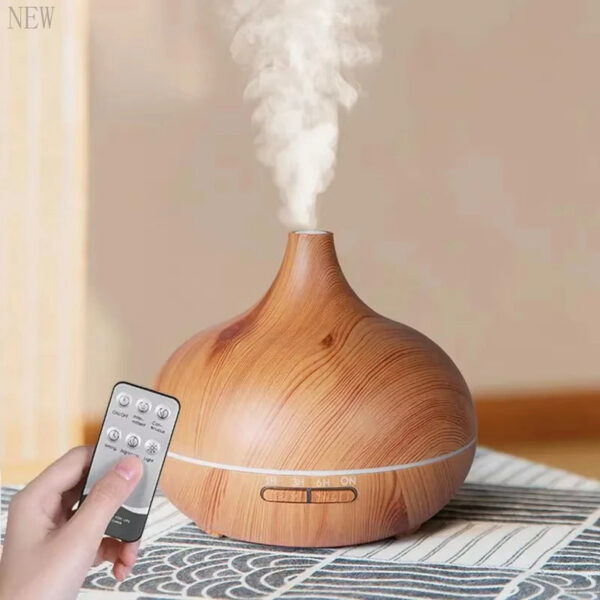 fb76c200bbb43d8b Air Humidifier Aromatherapy Essential Oil Diffuser Wood Grain 500ml Ultrasonic Remote Control 7 Color Lights For Home Bedroom
