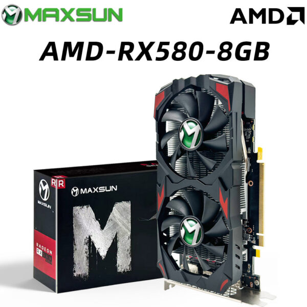 fb78b6510242244a MAXSUN Brand New AMD RX580 8GB 2048SP Gaming Graphics Card GDDR5 256Bit PCI Express 3.0 ×16 Radeon GPU for Desktop Computer