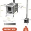 fb8a39224ac81e55 WUDLEP Tent Camping Stove, Tent Stove Wood Burning Stoves, Portable Stainless Steel Tent Wood Stoves with Chimney Pipes Portable Camping Cookware for Camping Heating Lodging Cooking
