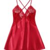 Avidlove Women Lingerie V Neck Nightwear Satin Sleepwear Lace Chemise Mini Teddy