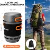 fbd4a50e070204ef Odoland Rucksack- und Campingkocher Kochsystem, 7-in-1 energiesparendes Kocher-Set, leichter Kochtopf mit Brenner zum Wandern, Trekking, Angeln und Backpacking