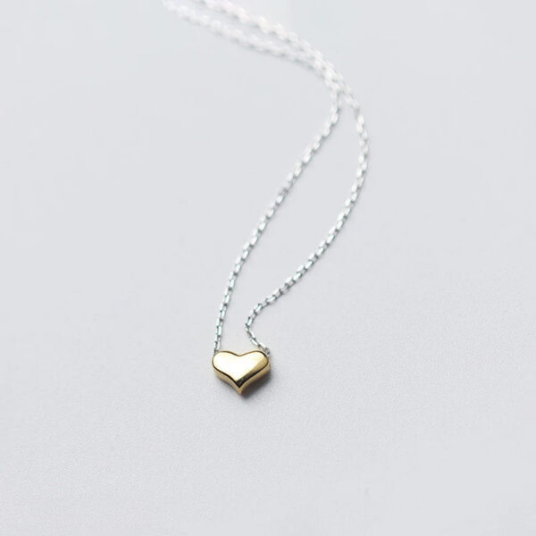 fbec887b93e30980 Modian Gold Color Heart Simple Tiny Fashion Chain Pendant Necklaces Classic Girls 925 Sterling Silver Jewelry For Women Gift