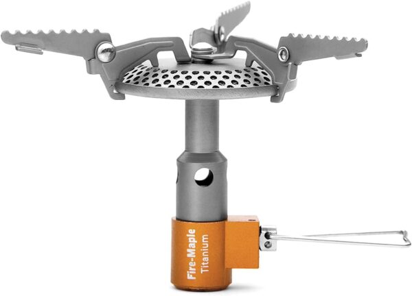 fbef835eda66b57b Fire-Maple 116T Titanium Camping Gas Stove | Mini Pocket One-Piece Gas Burner | Ultralight Backpacking Cooking Stove Portable for Outdoor Activities