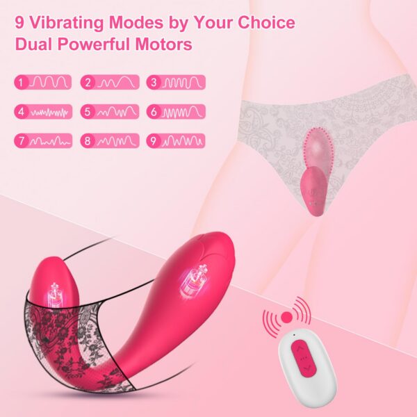 fbf1e535afb126ce APP Remote Control Vibrator-Dual Motors Rose Sex with 9 Vibrating Mode Adult Toy Wearable Clitoral G Spot Vibrator for Women Couple Pleasure
