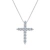EWYA Real Moissanite Jesus Cross Pendant Necklace for Women Sterling Sier 2.5 3 4mm Diamond Chains Necklaces Fine Jewelry