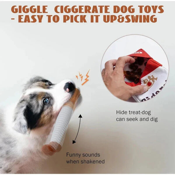 Creative Cigarette Interactive Giggles Toys Funny Plush Chewing with Squeaking Sound Dog Toy Cigaret Box Good Pet Gifts