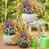 fc0d70c13014d82b AmyHomie 20 Bundles Artificial Flowers Outdoor UV Resistant Faux Flowers No Fade Fake Plastic Plants Garden Porch Window Box Decorating(Bright Yellow)