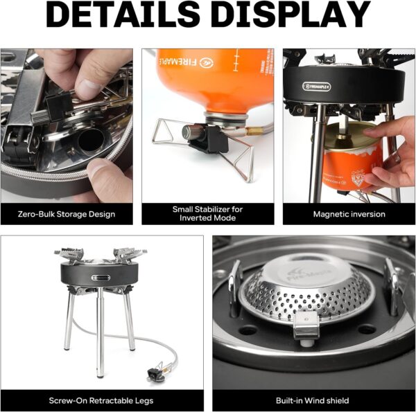 fc139805003f5be2 Fire Maple Saturn X 4400W-11000W High-Power Camping Gas Stove Double-preheater Foldable Split Gas Burner with Adjustable Legs Portable Cooking Gas Stove with Carry Case