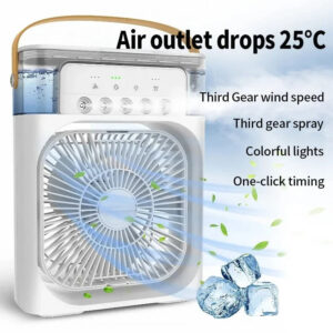 fc22bb2e8aef472a 3 In 1 AIr Conditioner Household Small Cooler LED Night Light Portable Humidifier Air Adjustment Office Home Fan New