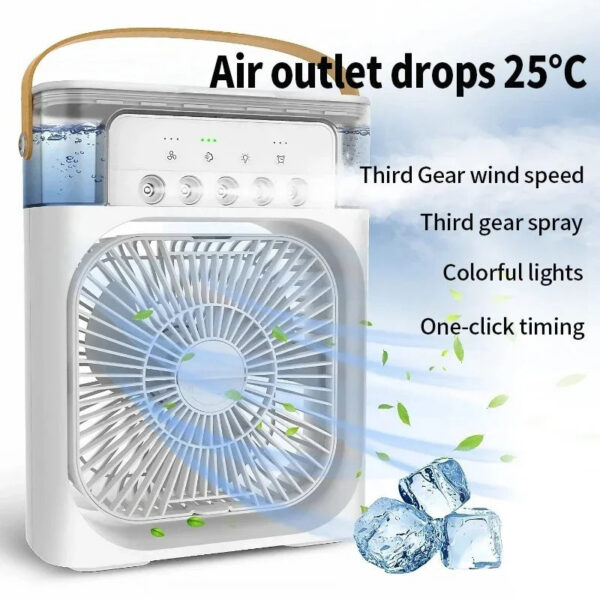 fc22bb2e8aef472a 3 In 1 AIr Conditioner Household Small Cooler LED Night Light Portable Humidifier Air Adjustment Office Home Fan New