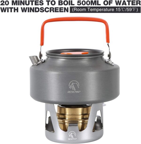 fc4ba42ed709969e REDCAMP Mini Spirit Burner, Ultralight Portable Alcohol Stove for Backpacking Hiking Outdoor, Small Lightweight Camping Stove for BBQ Cooking Picnic, Black