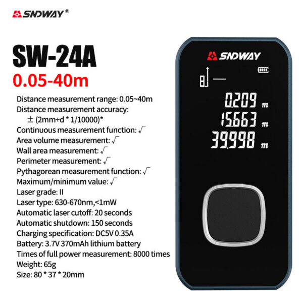 Mini Metal Laser Distance Meter 40M 50M 60M 100M IN FT M Tape Measure Trena Lazer Rangefinders OLED Display Construction Tools