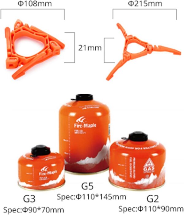 Fire-Maple Gas Canister Stand Foldable Fuel Gas Tank Bracket Support Gas Bottle Tripod Cartridge Holder for Camping Picnic Bikepacking
