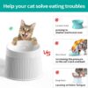 fc774f69d2a62988 Elevated Cat Food Bowl Super Widen Raised Cat Food Dishes for Protecting Spine, Reliefing Whisker Fatigue, Anti-Vomiting 17° Tilted Pet Feeding Bowls with Silicone Mat for Indoor Cats